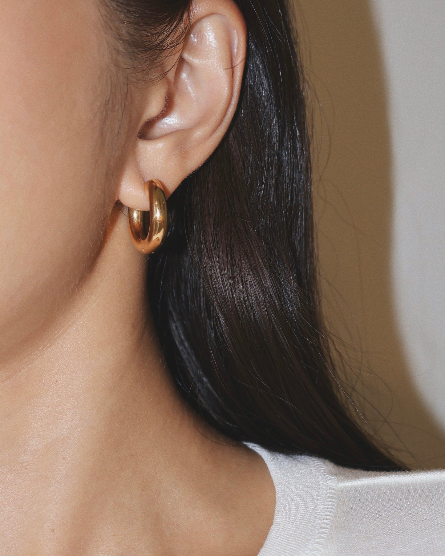 [Stainless Steel] GEMMA HOOPS GOLD