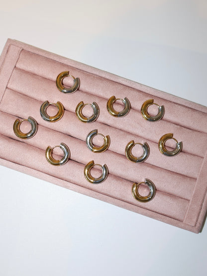 [Stainless Steel] CHELSEA TWO TONE HOOPS