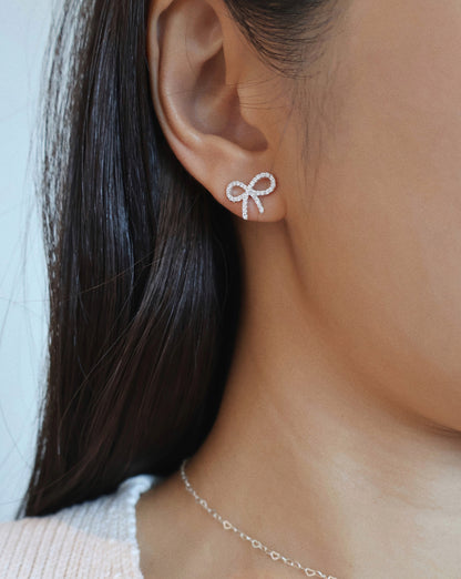 SERI BOW STUDS SILVER